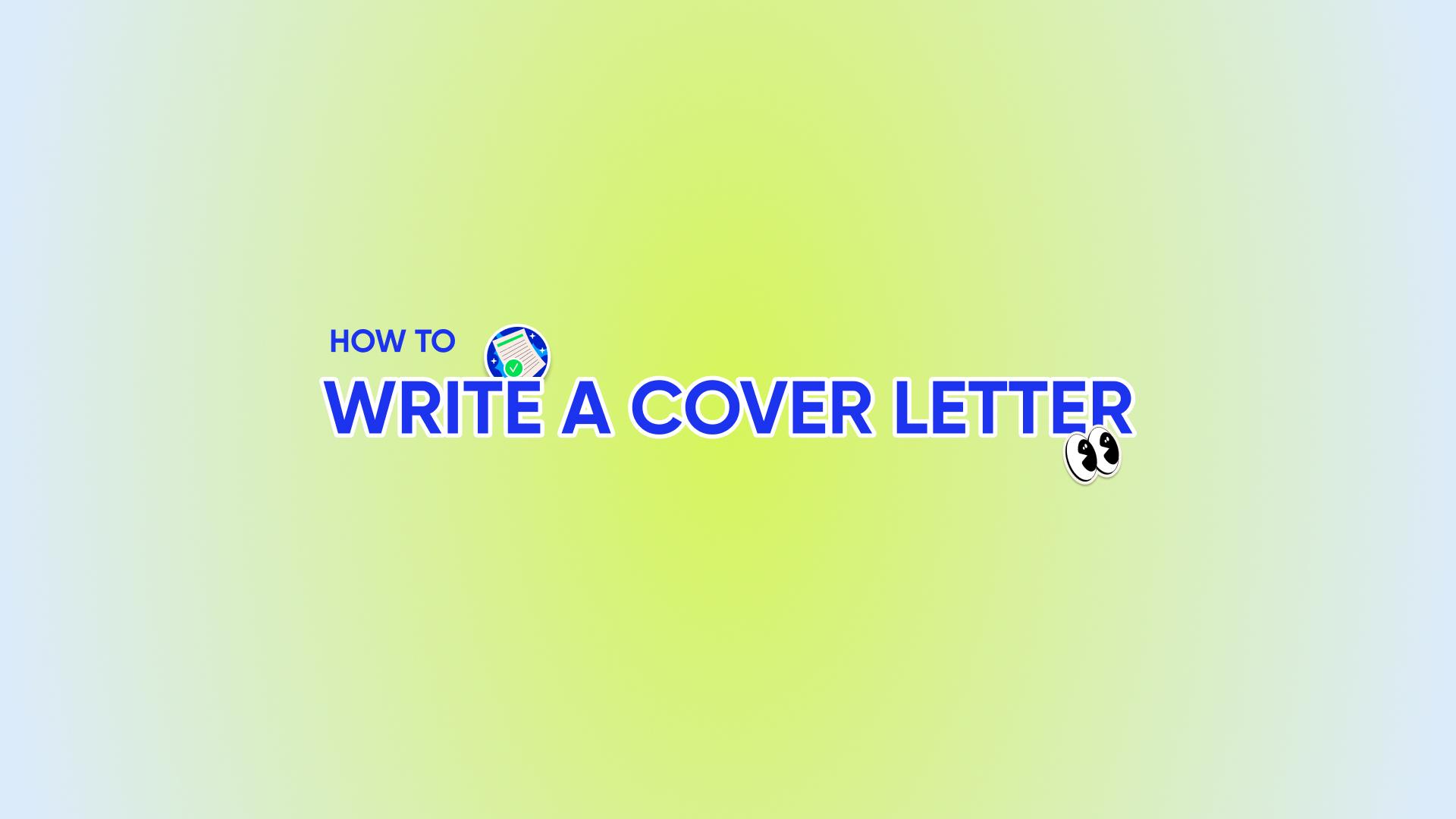 How to write a cover letter