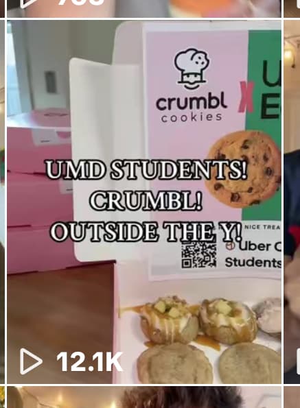 Tiktok for Crumbl x Uber Eats
