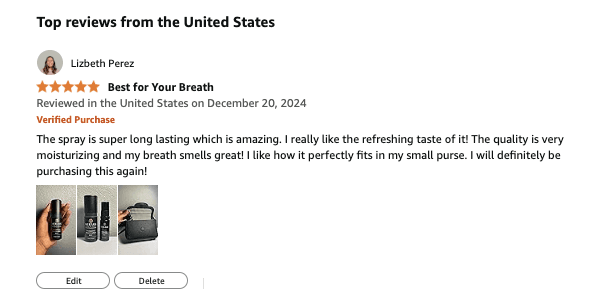 Amazon Review Screenshot