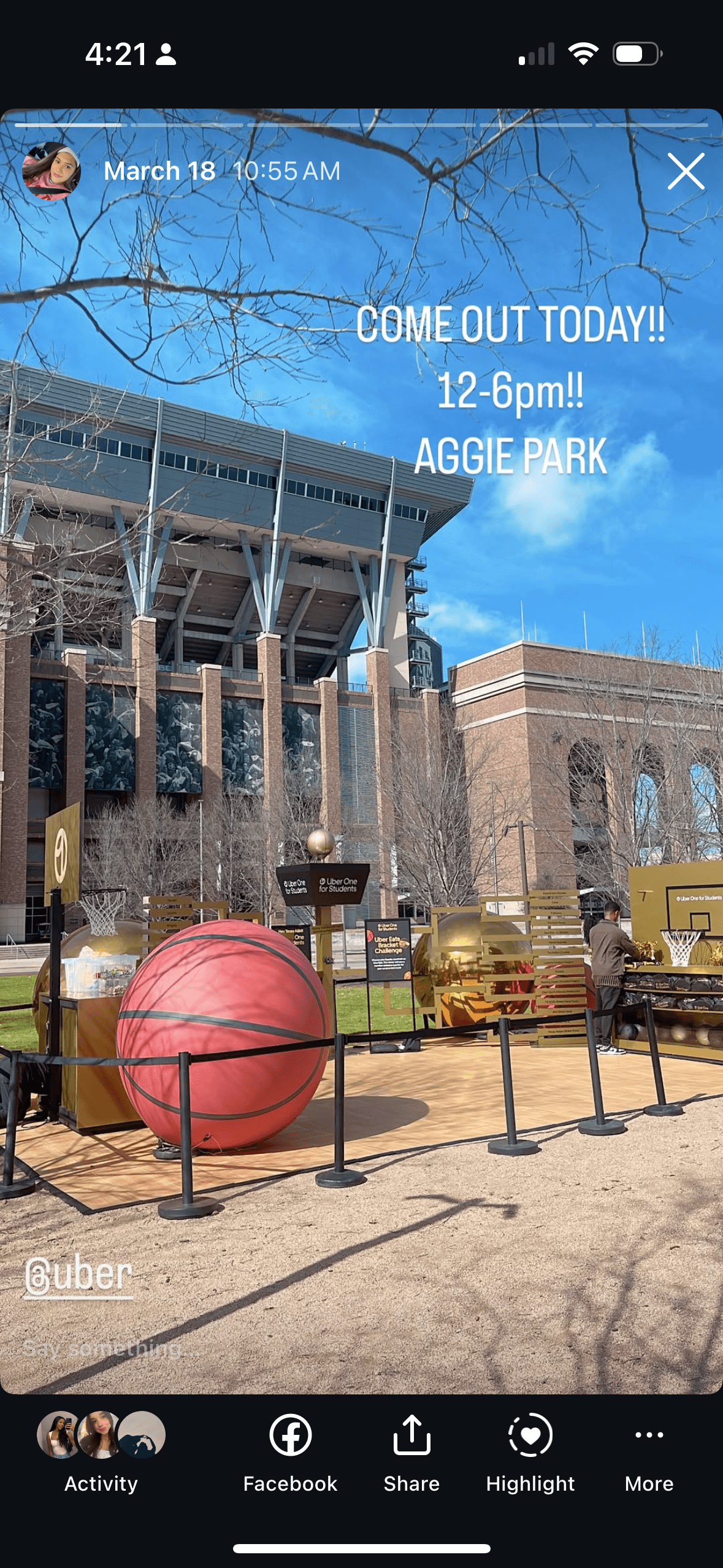 At Uber one Activatiom