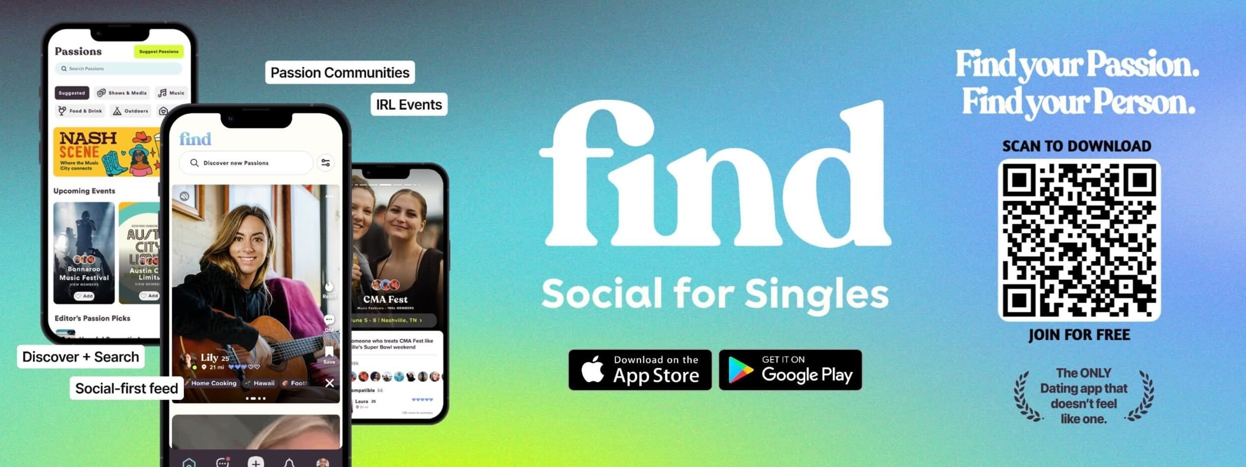 Find: Social for Singles background