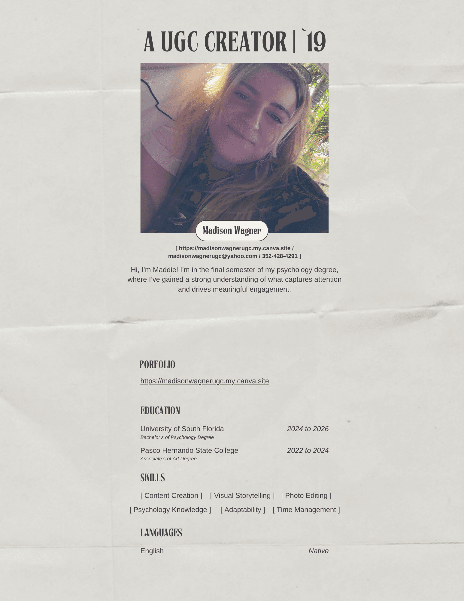 Madison Wagner UGC Portfolio