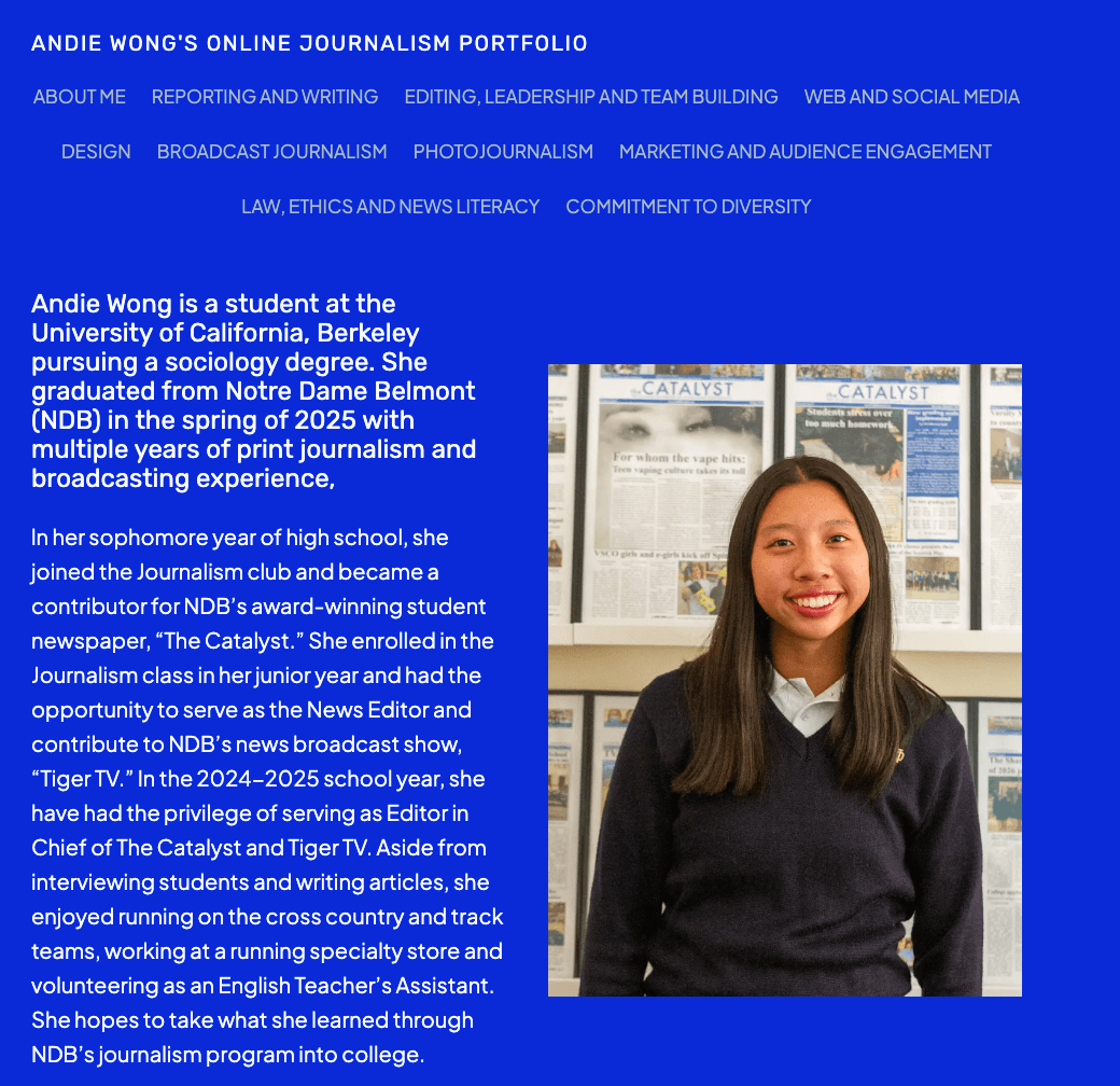 Andie Wongs Online Journalism Portfolio