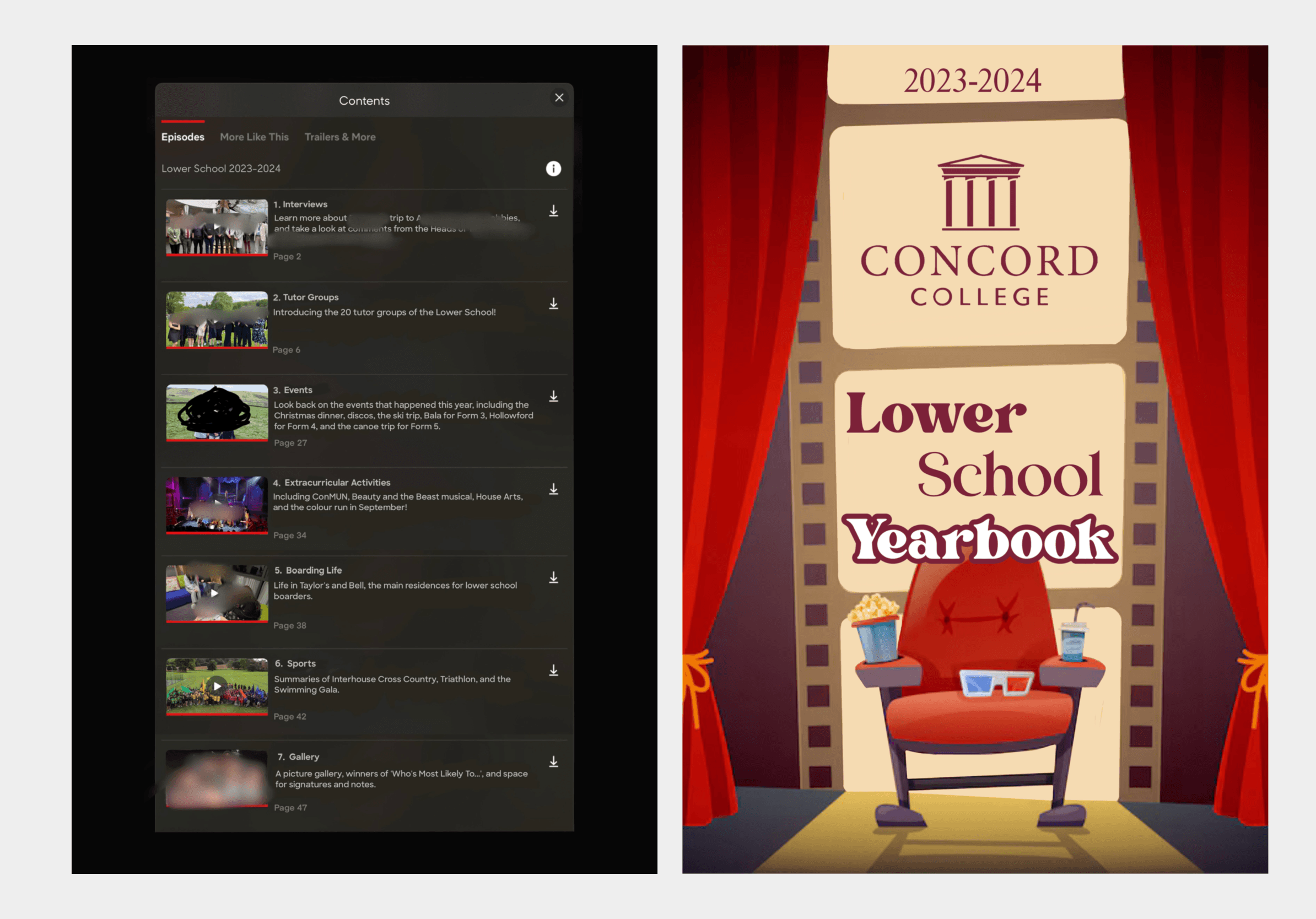 School yearbook pages