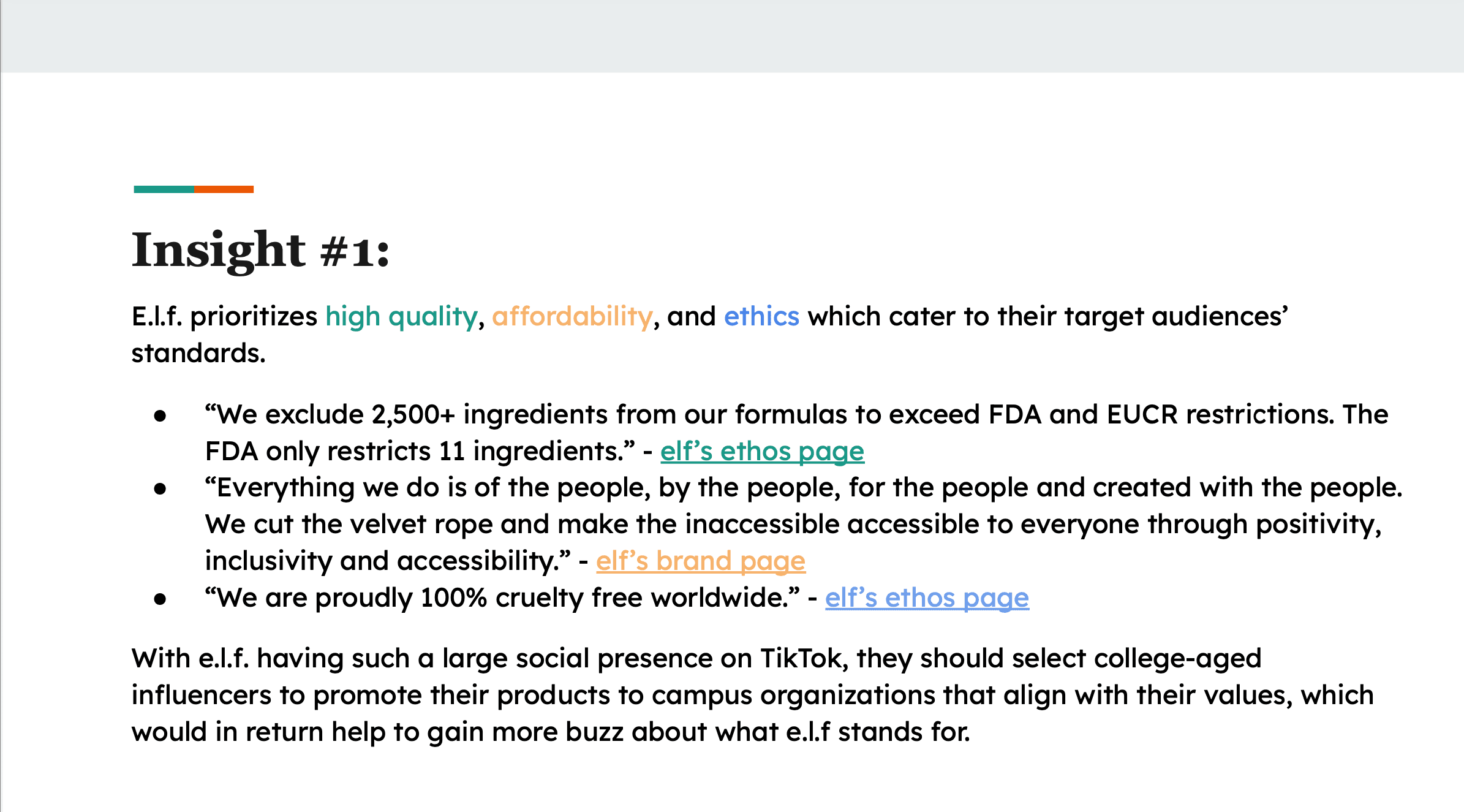 Marketing & Brand Strategy Deck: E.L.F. Beauty