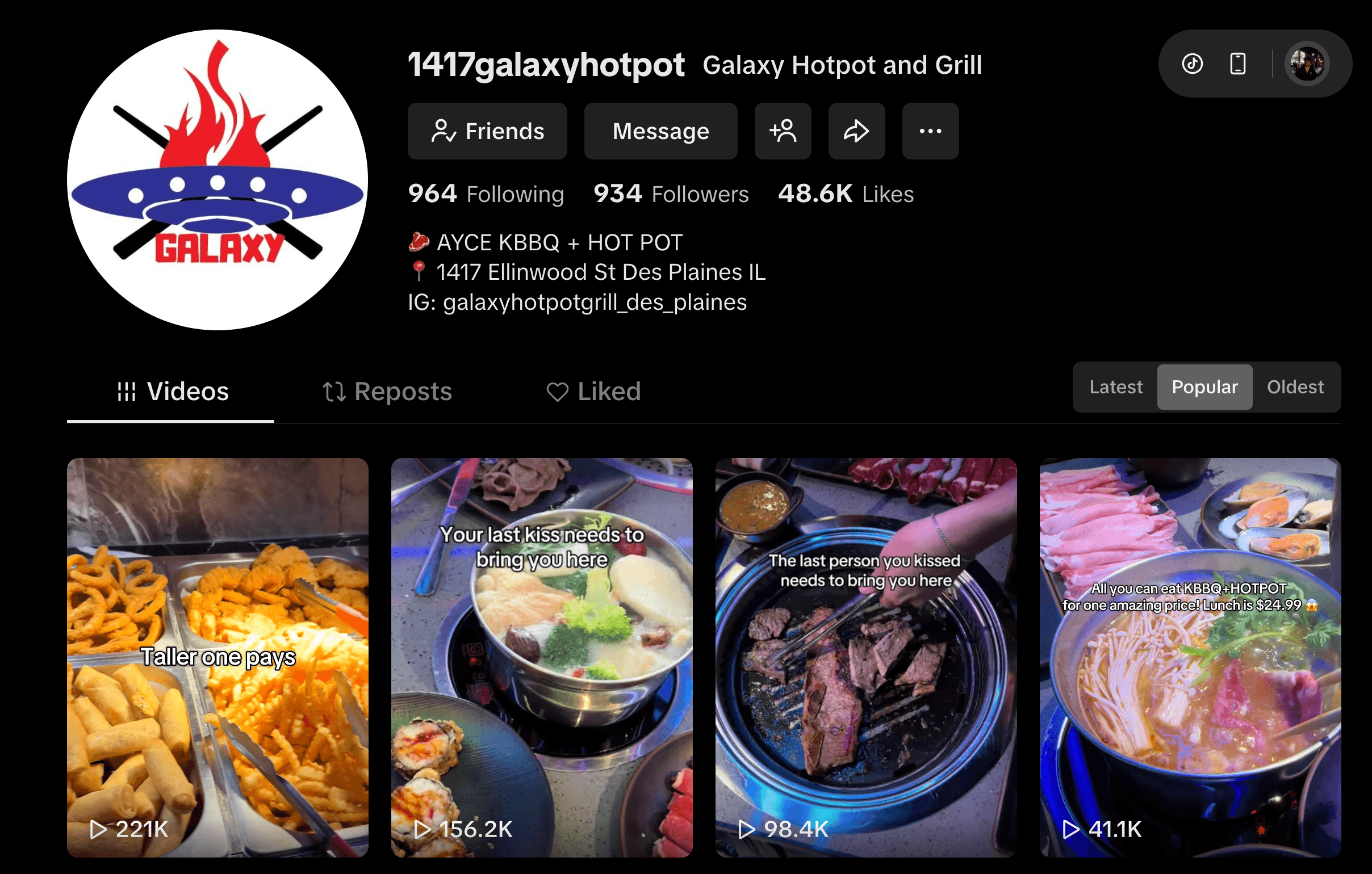 Galaxy Hotpot Grill Tiktok