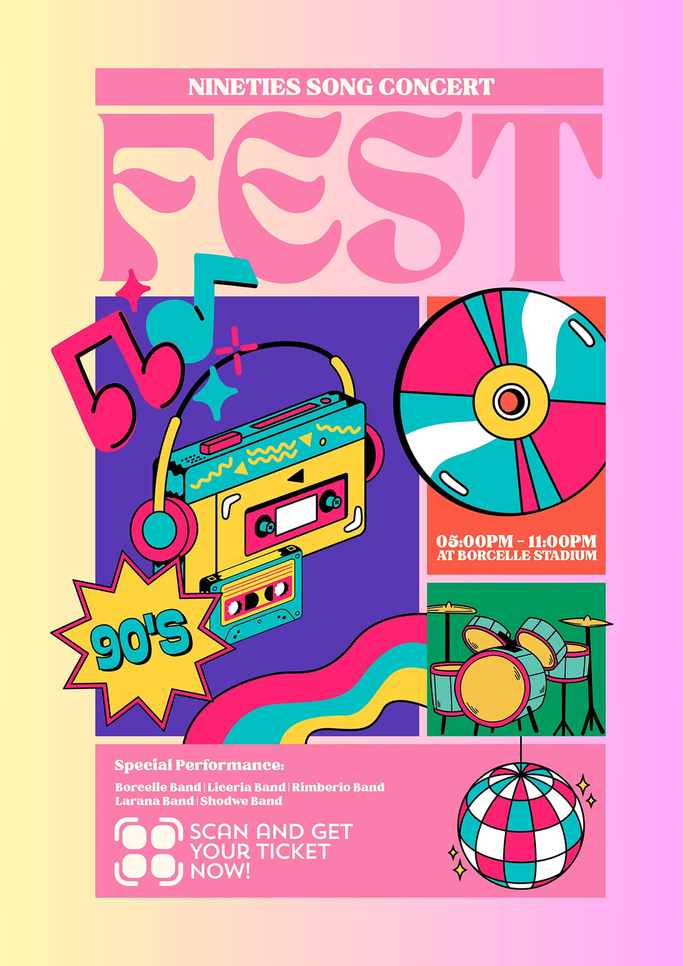 wwwbehancenetgallery238381807Beige-Pink-Retro-Music-Song-Concert-Fest-Postermodules1371766771