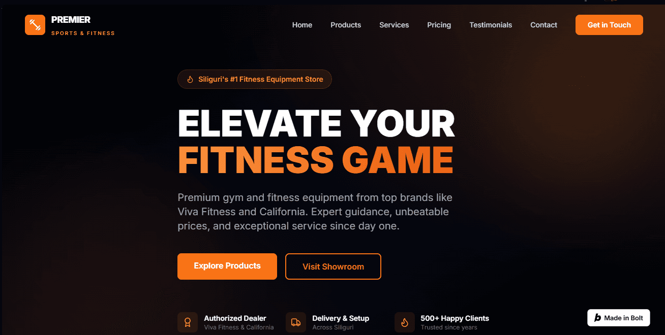 Sample Fitness Brand Website