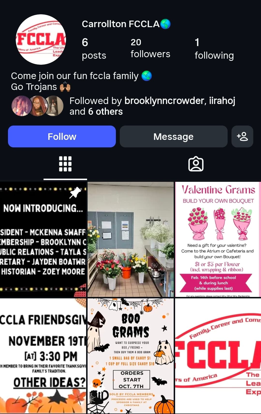 FCCLA Instagram page