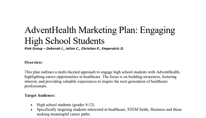 Sample Marketing Plan