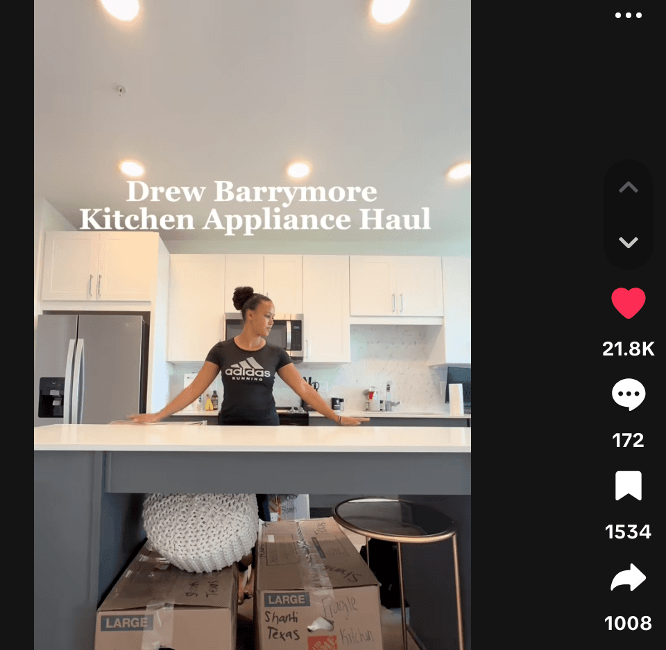 TikTok - Drew Barrymore Kitchen Haul