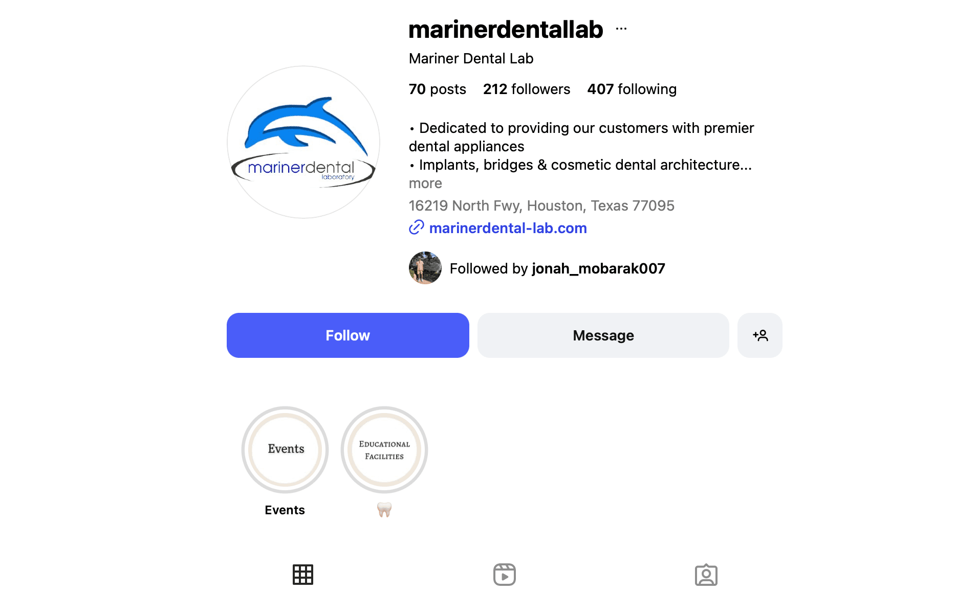 Mariner Dental Lab Instagram