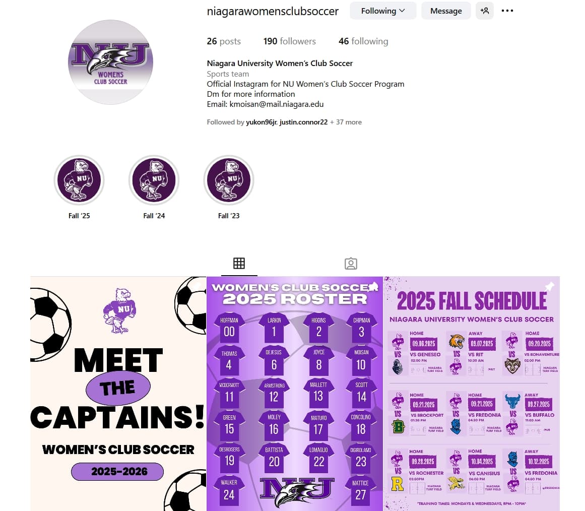 NU Womens Club Soccer Page