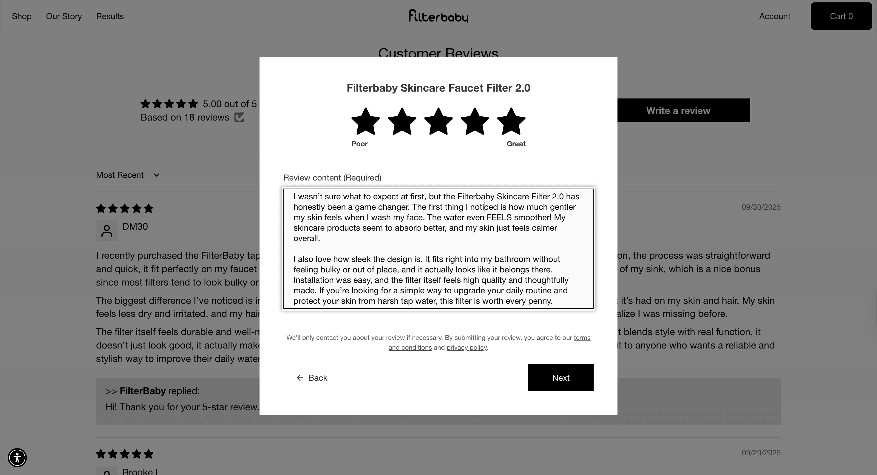 Completed Review of Product on Filterbaby.com #1