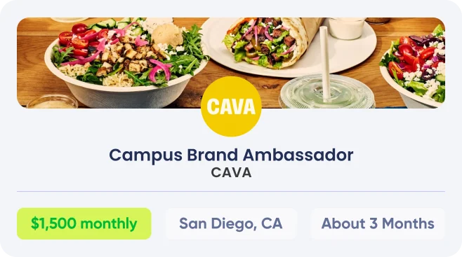 H\FC for brands — a Campus Brand Ambassador GIG listing for CAVA
